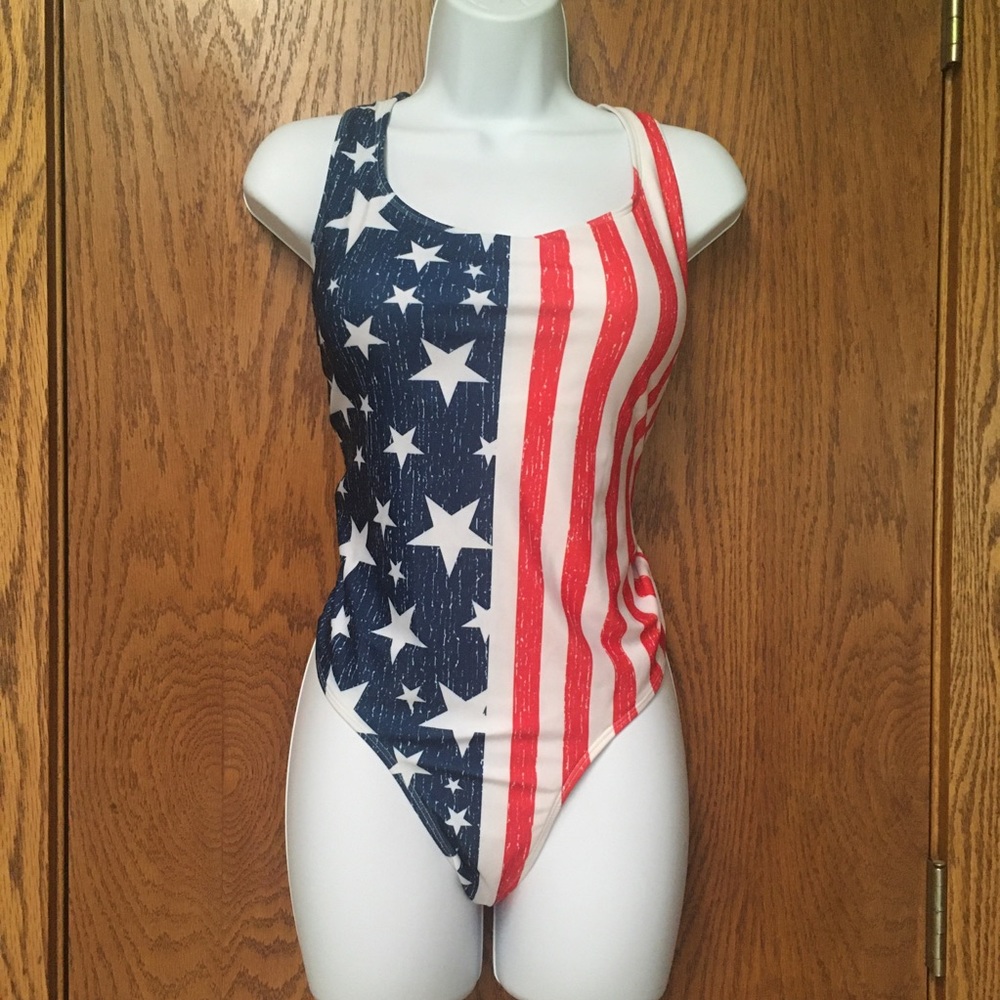 Stars & Striped 4th or July USA one piece Swimsuit